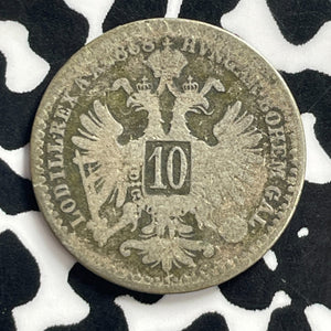 1868 Austria 10 Kreuzer Lot#C0808