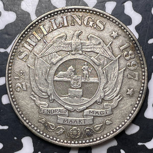 1897 South Africa 2 1/2 Shillings Lot#JM8954 Silver! Nice!