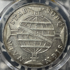 1810-B Brazil 960 Reis PCGS XF45 Lot#G8682 Silver! Overstruck On 179? 8 Reales