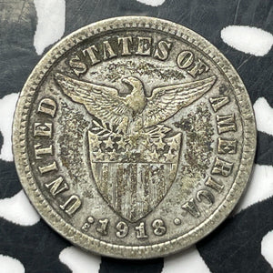 1918-S U.S. Philippines 10 Centavos Lot#E8185 Silver!