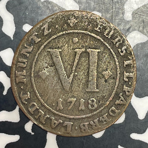 1718 Germany Paderborn 6 Pfennig Lot#T6379 Scarce!