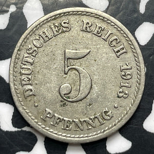 1913-A Germany 5 Pfennig (3 Available) (1 Coin Only)