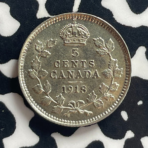 1918 Canada 5 Cents Lot#T7871 Silver! High Grade! Beautiful!