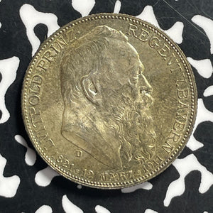 1911-D Germany Bavaria 2 Mark Lot#JM9604 Silver! High Grade! Beautiful!