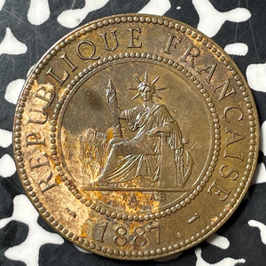 1887 French Indo-China 1 Centime Lot#E7172 High Grade! Beautiful!