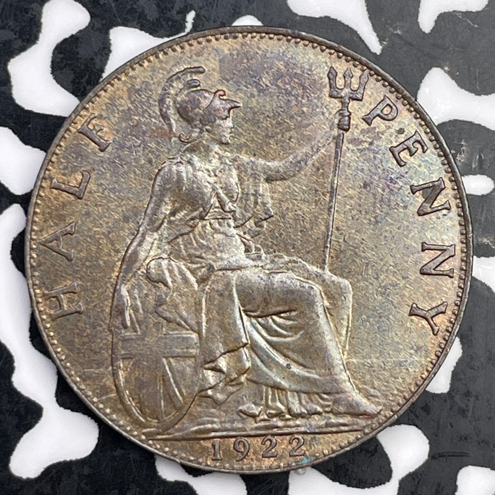1922 Great Britain 1/2 Penny Half Penny Lot#F3382 High Grade! Beautiful!