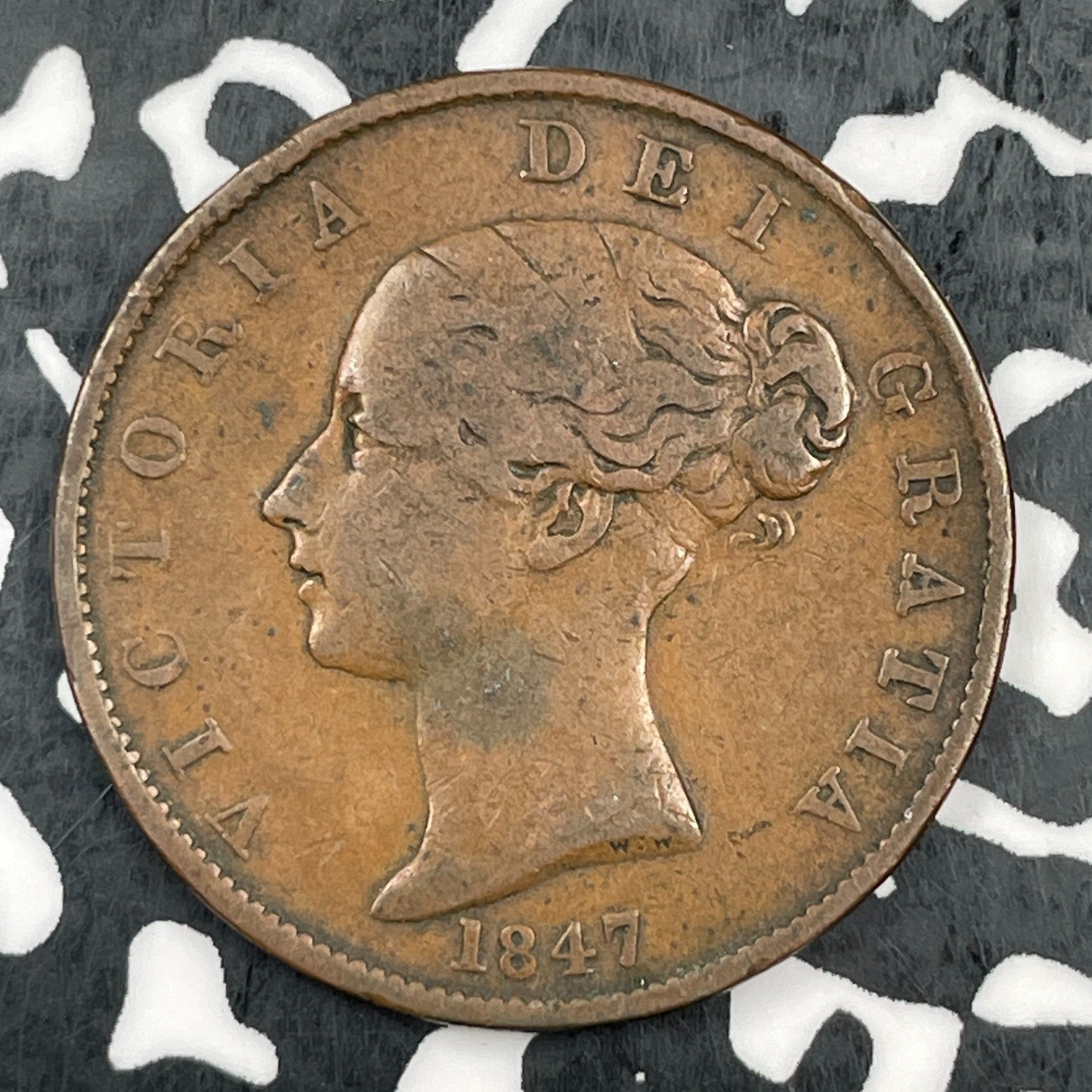 1847 Great Britain 1/2 Penny Half Penny Lot#F8644