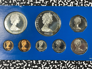 1982 Solomon Islands 8x Coin Proof Set Lot#B1946 Including Silver!