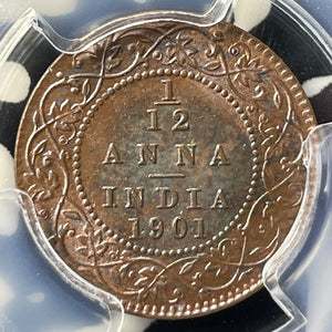 1901 India 1/12 Anna PCGS MS64BN Lot#G8730 Choice UNC! SW-6.672