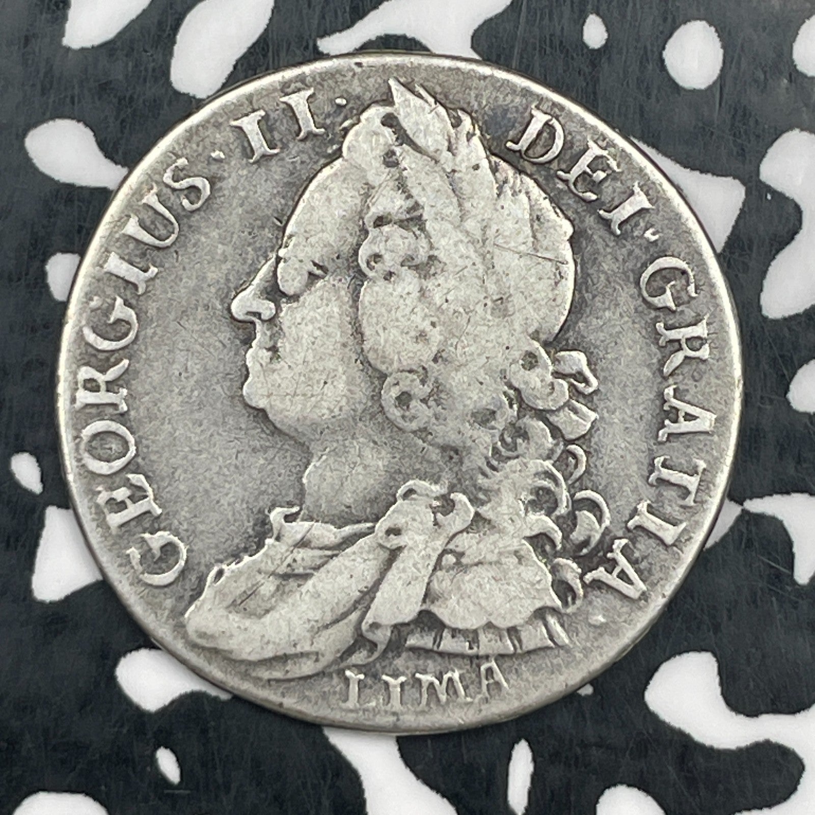 1745-Lima Great Britain George II 1 Shilling Lot#JM1803 Silver!