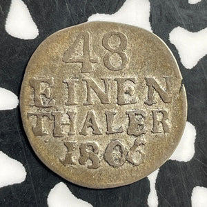 1806 Germany Saxony 1/48 Thaler Lot#T0005 Silver!