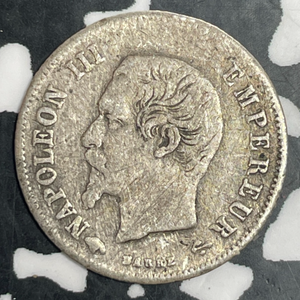1860-A France 20 Centimes Lot#T3339 Silver!