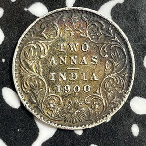 1900 India 2 Annas Lot#E6214 Silver!