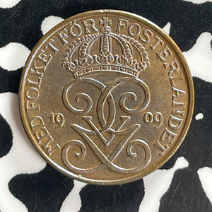 1909 Sweden 1 Ore Lot#T8041 High Grade! Beautiful!