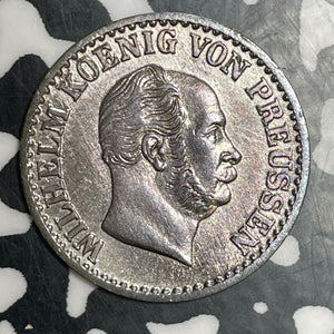 1870-C Germany Prussia 1 Groschen Lot#T3575 Silver! High Grade! Beautiful!
