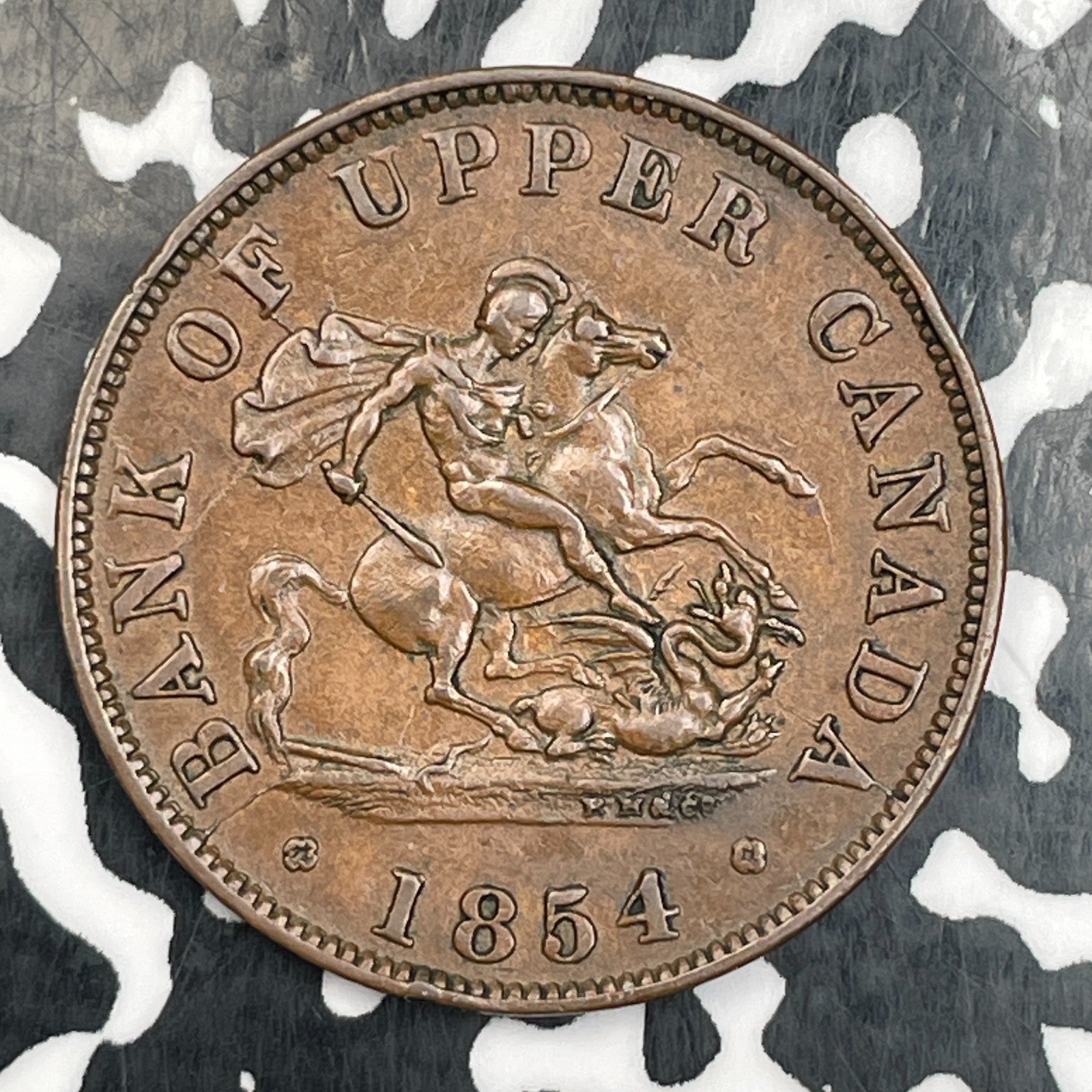 1854 Upper Canada 1/2 Penny Token Lot#N0253 Nice!
