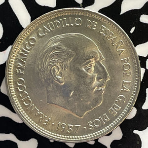 1957(58) Spain 25 Pesetas Lot#T3068 High Grade! Beautiful!
