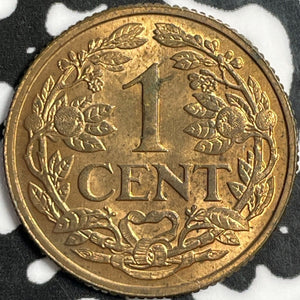 1954 Netherlands Antilles 1 Cent Lot#D8104 High Grade! Beautiful!