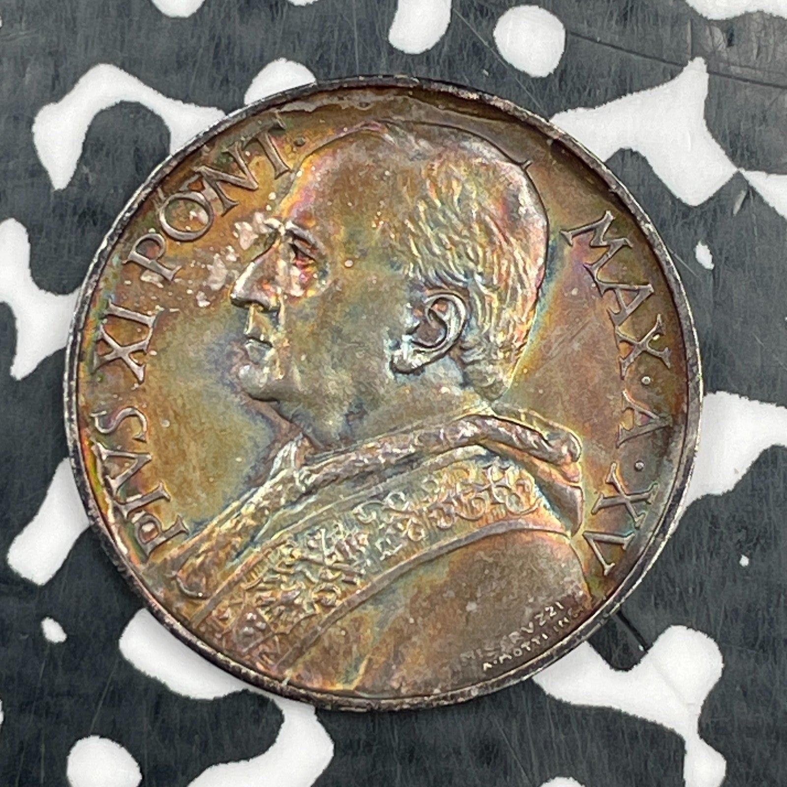 1972 Vatican City 5 Lire Lot#N0996 Silver! High Grade! Beautiful Toning!