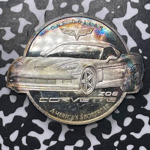2008 Palau Corvette $1 Dollar Lot#JM8943 Silver! High Grade! Beautiful Toning!