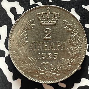 1925 Yugoslavia 2 Dinara Lot#T5087 Nice Detail, Old Cleaning