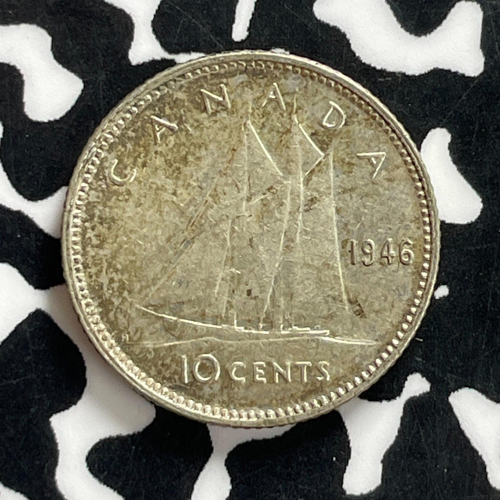 1946 Canada 10 Cents Lot#C2570 Silver! High Grade! Beautiful!