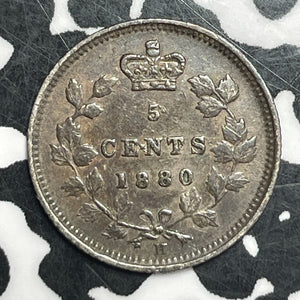 1880-H Canada 5 Cents Lot#JM9500 Silver! Nice!