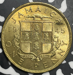 1945 Jamaica 1 Penny Lot#T9328 High Grade! Beautiful!