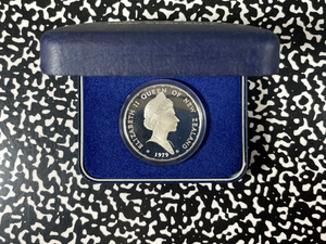 1979 New Zealand $1 Dollar Lot#B2641 Silver! Proof! With Case