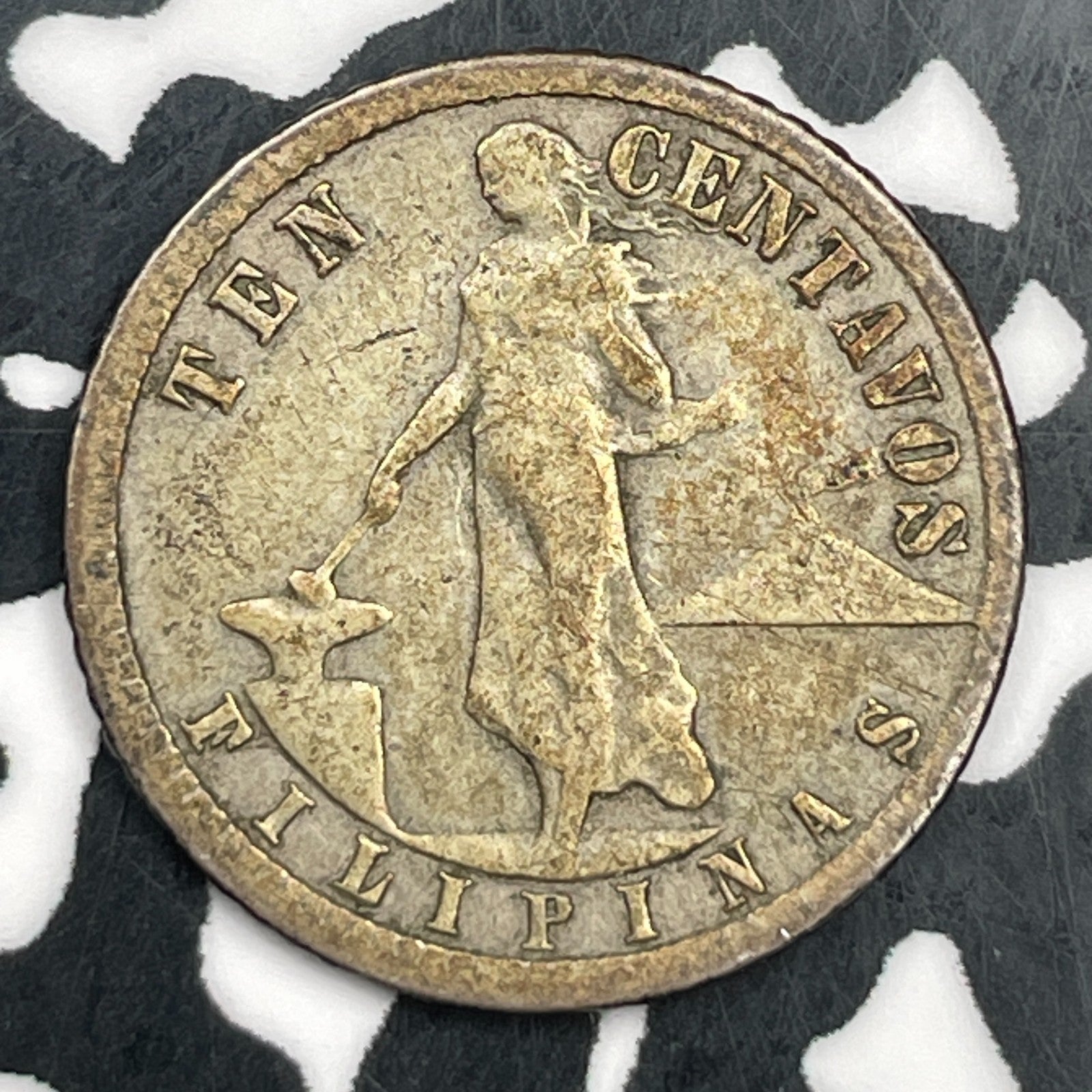 1918-S U.S. Philippines 10 Centavos Lot#F5298 Silver!
