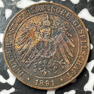 1891 German East Africa 1 Pesa Lot#D7743