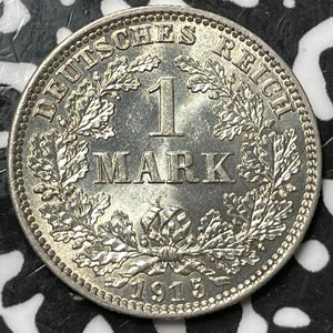 1915-E Germany 1 Mark Lot#D6854 Silver! High Grade! Beautiful!