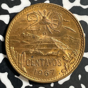 1967 Mexico 20 Centavos Lot#E7471 High Grade! Beautiful!