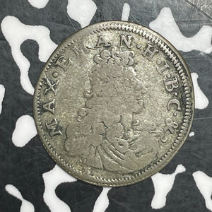 1695 Germany Bavaria 3 Kreuzer Lot#T6526 Silver!
