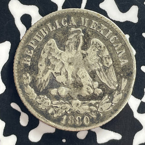 1880-Zs Z Mexico 25 Centavos Lot#T7921 Silver!