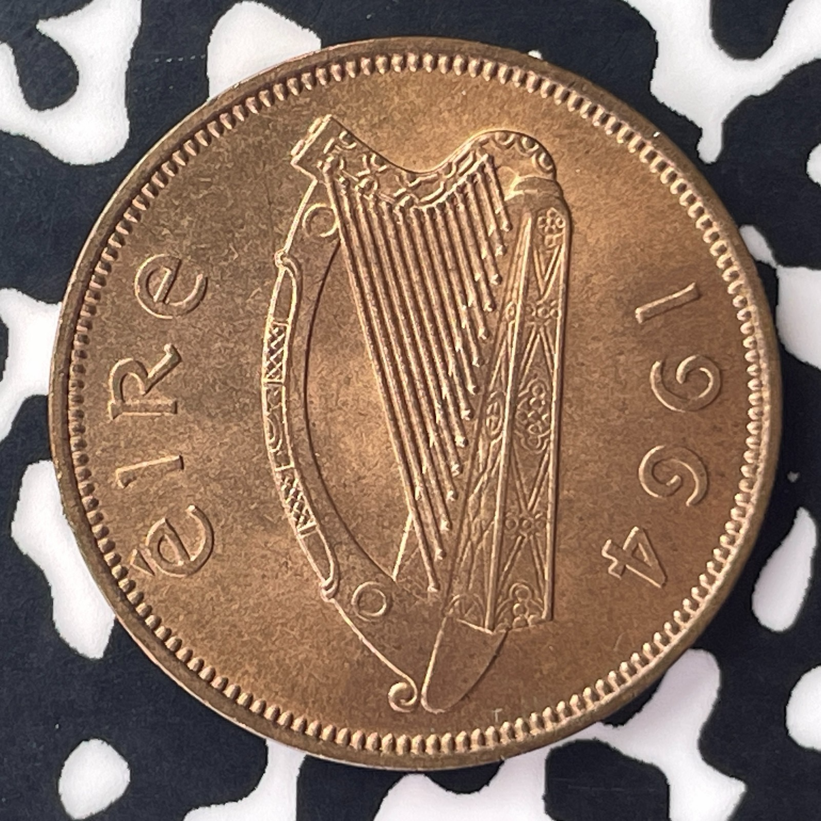1964 Ireland 1/2 Penny Half Penny Lot#C4658 High Grade! Beautiful!