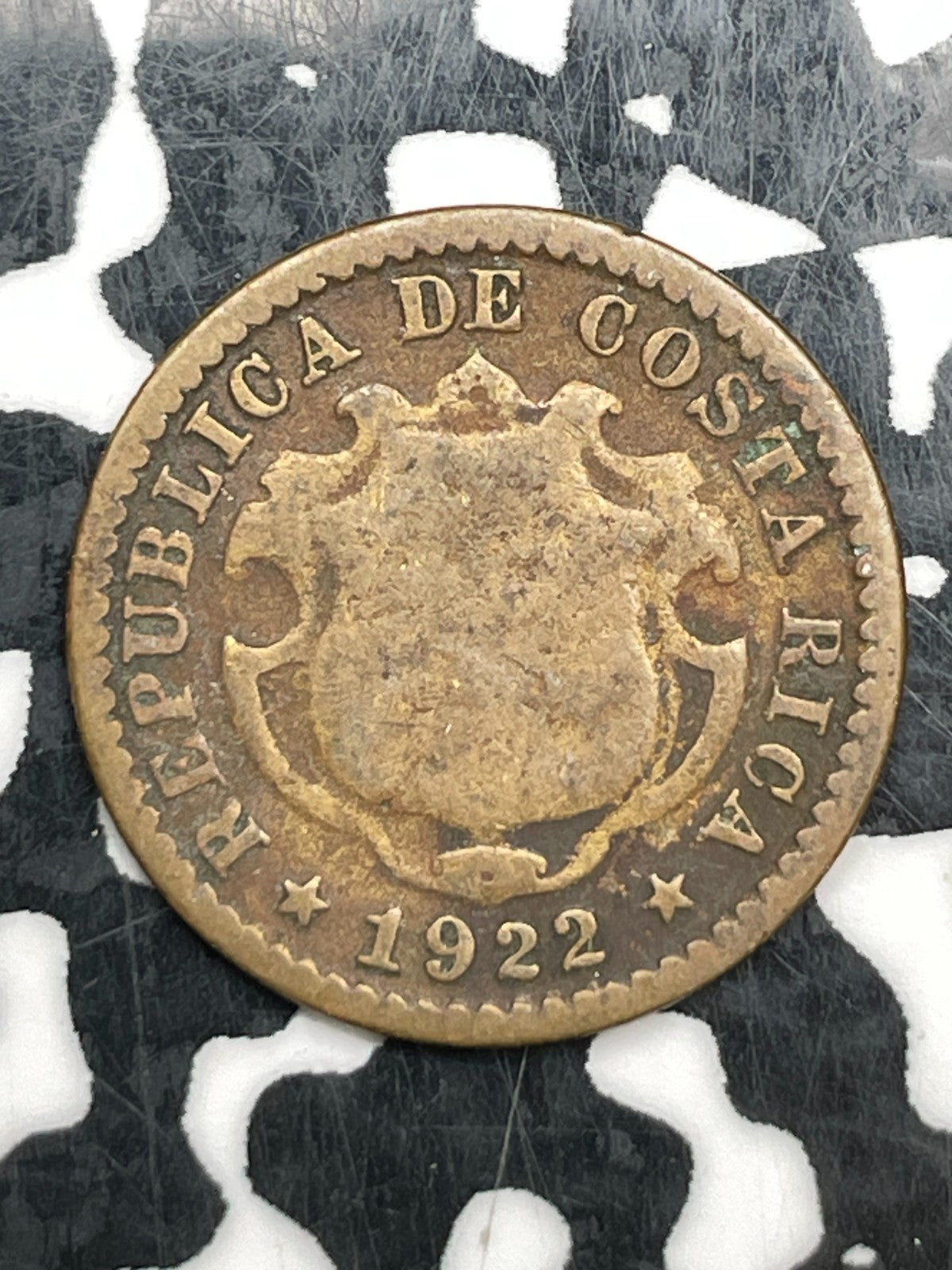 1922 Costa Rica 10 Centimos Lot#F6202