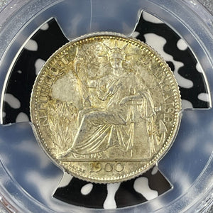 1900-A French Indo-China 20 Centimes PCGS MS62 Lot#G074 Silver! Lec-202