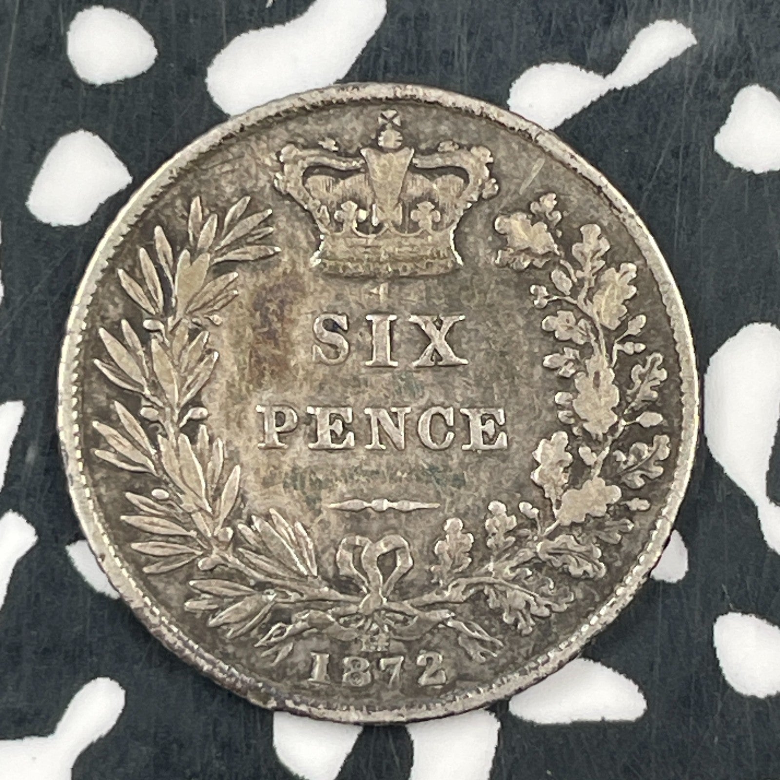 1872 Great Britain 6 Pence Sixpence Lot#F5589 Silver!