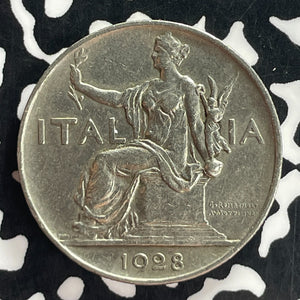 1928-R Italy 1 Lira Lot#T7529