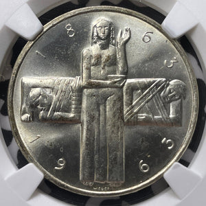 1963-B Switzerland 5 Francs NGC MS65 Lot#G7529 Silver! Red Cross Centennial