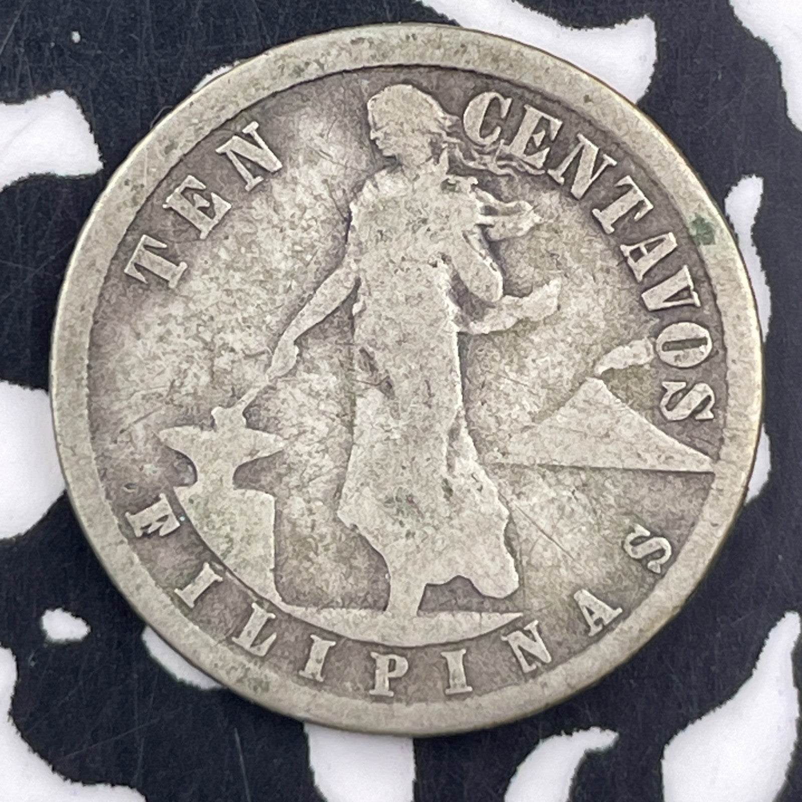 1912-S U.S. Philippines 10 Centavos Lot#F1987 Silver!