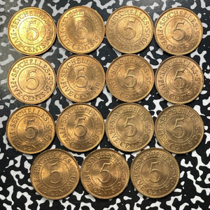 1965 Seychelles 5 Cents (15 Available) (1 Coin Only) High Grade! Beautiful!