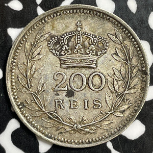 1909 Portugal 200 Reis Lot#E5299 Silver!