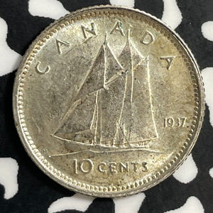 1937 Canada 10 Cents Lot#E7527 Silver! High Grade! Beautiful!