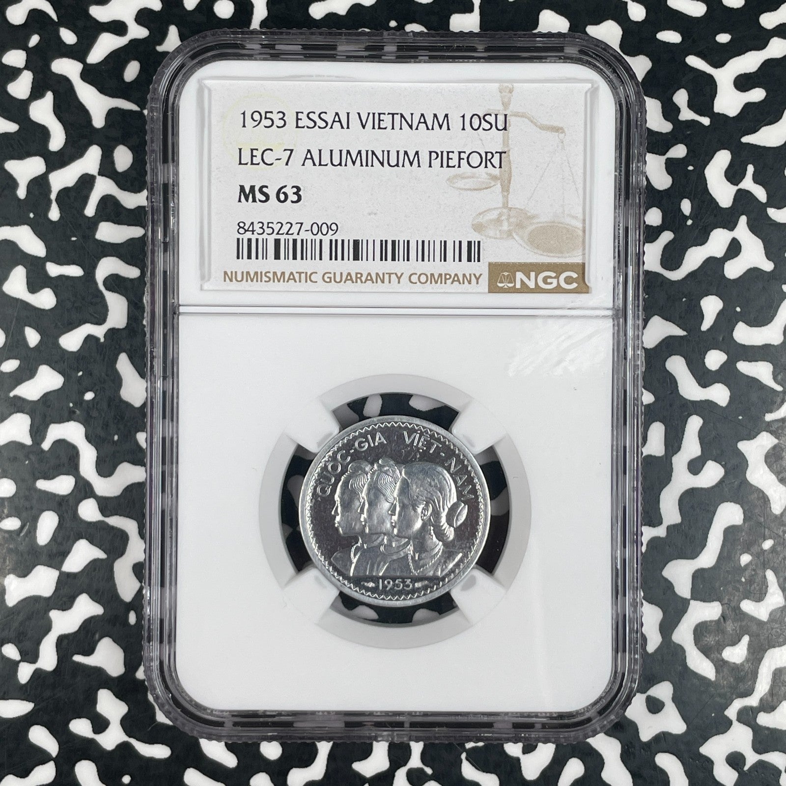 1953 Vietnam 10 Su Piedfort Essai NGC MS63 Lot#G4034 104 Minted! Choice UNC!