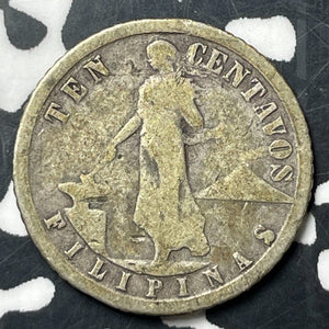 1908-S Philippines 10 Centavos Lot#E8187 Silver!