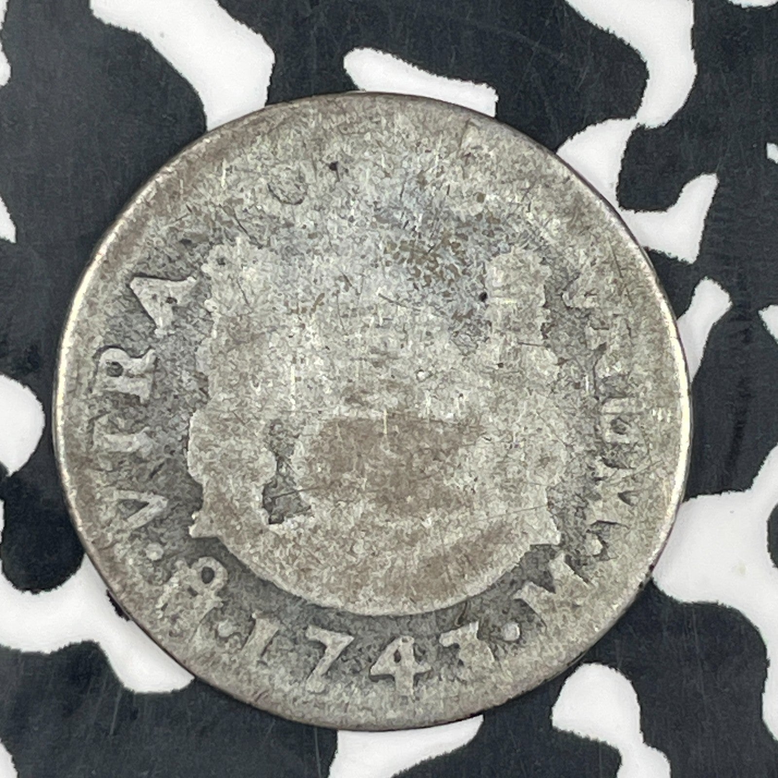 1743-Mo Mexico 1 Real Lot#C9299 Silver! Low Grade