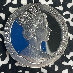 1993 Gibraltar 1 Crown Lot#T8501 Large Silver Coin! Proof! KM#113A