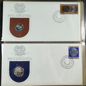 1975 Papua New Guinea 8x Coin/FDC Proof Set Lot#B2197 Silver! With Case & C.O.A.